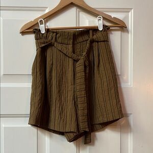 H&M Brown Striped Women Shorts